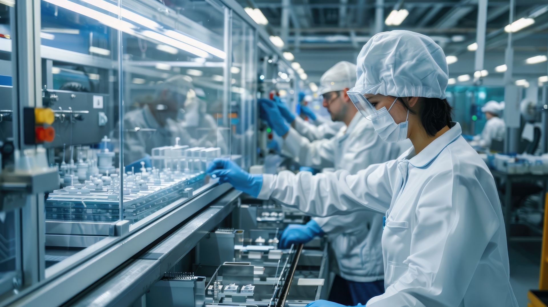 Quality assurance during production in a manufacturing plant.