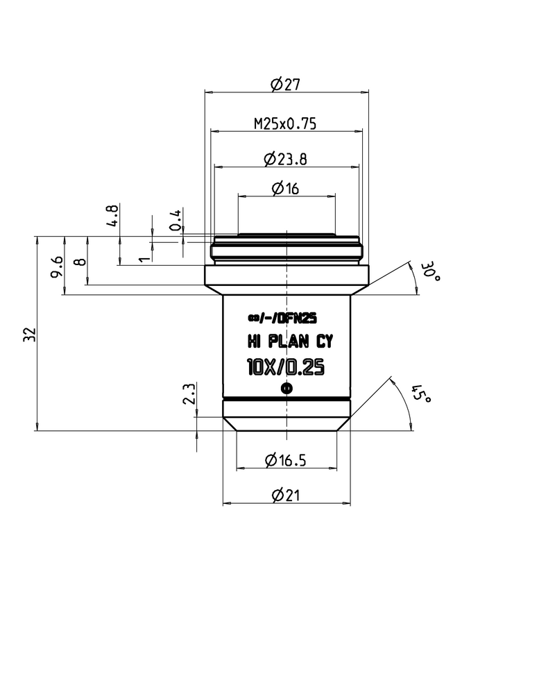 HI PLAN CY 10x/0,25 
