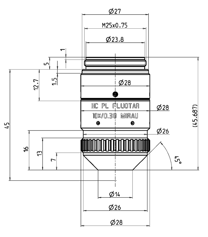 HC PL FLUOTAR 10x/0.30 MIRAU