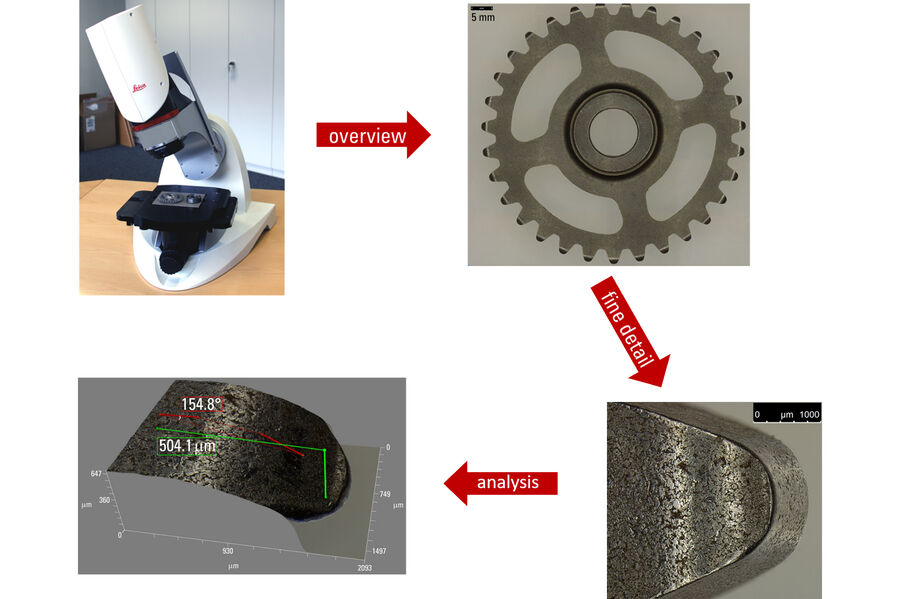 3D image with step height and angle.