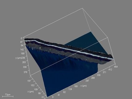 蓝色金属漆层的3D模型。