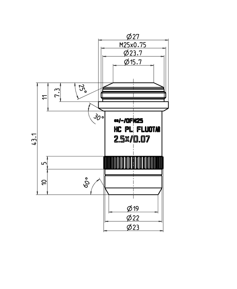 HC PL FLUOTAR 2,5x/0,07