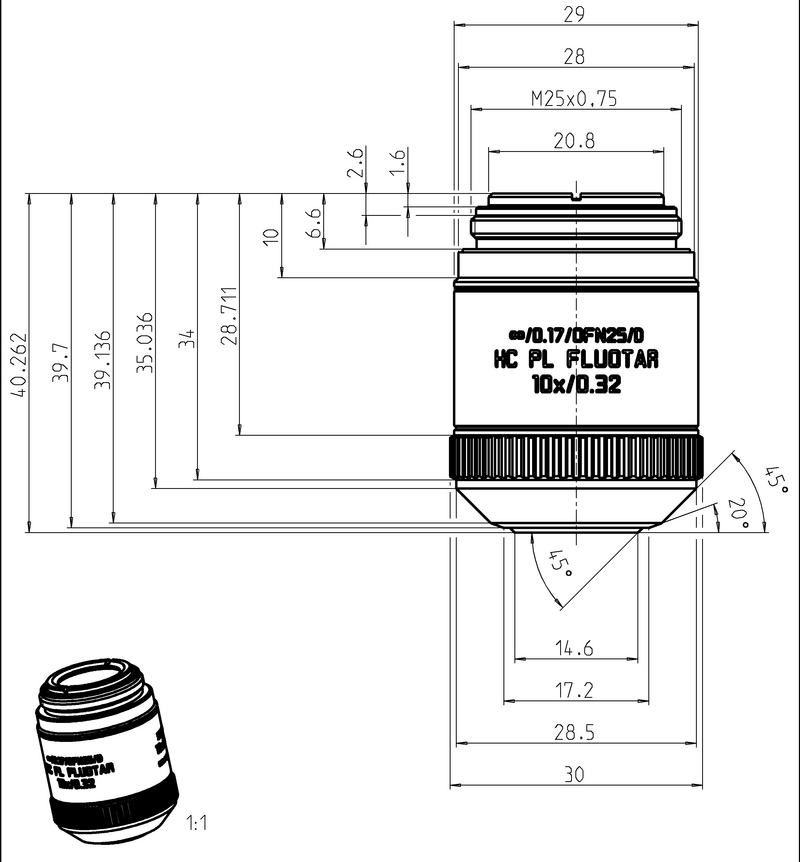 HC PL FLUOTAR 10x/0,32