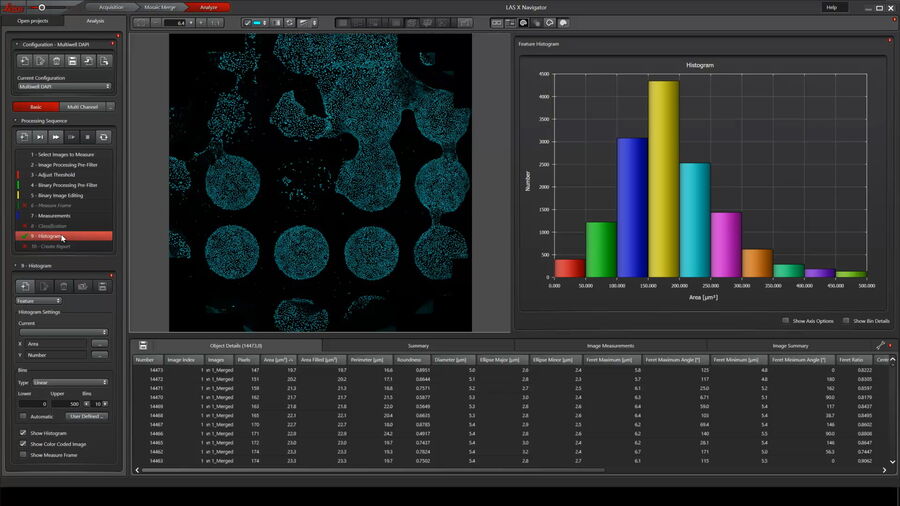 3D Analysis Module on stitched images from LAS X Navigator.