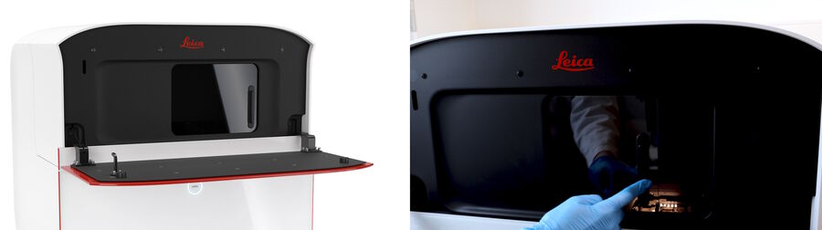 MICA是一个培养箱。盖子下面的整个空间被平衡到所需的温度、湿度和二氧化碳浓度。为了快速检查样本或操作，前盖可以折叠下来，一个小的服务挡板可以滑开。