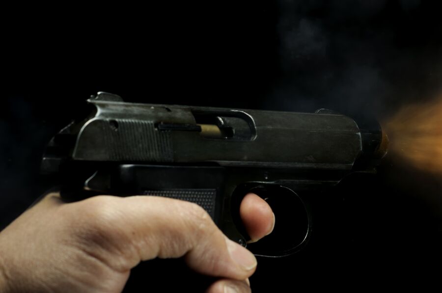 Potential crime weapons are test fired into a water tank.