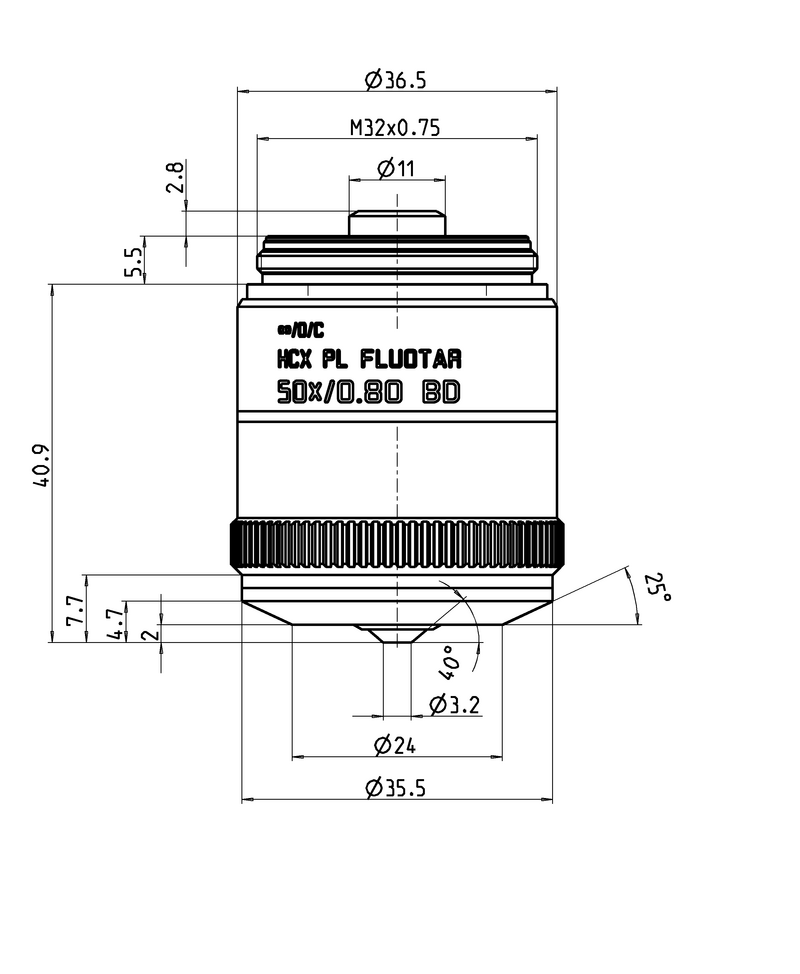 HC PL FLUOTAR 50x/0,80 BD