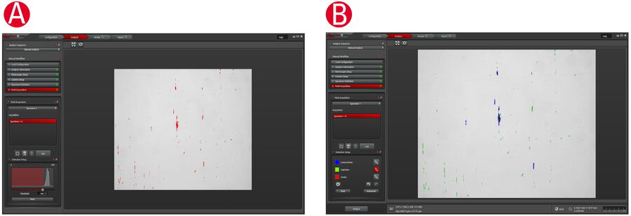 [Translate to chinese:] Rating of steel inclusions with the Steel Expert software. 