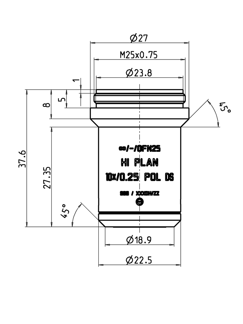 HI PLAN 10x/0,25 POL DS