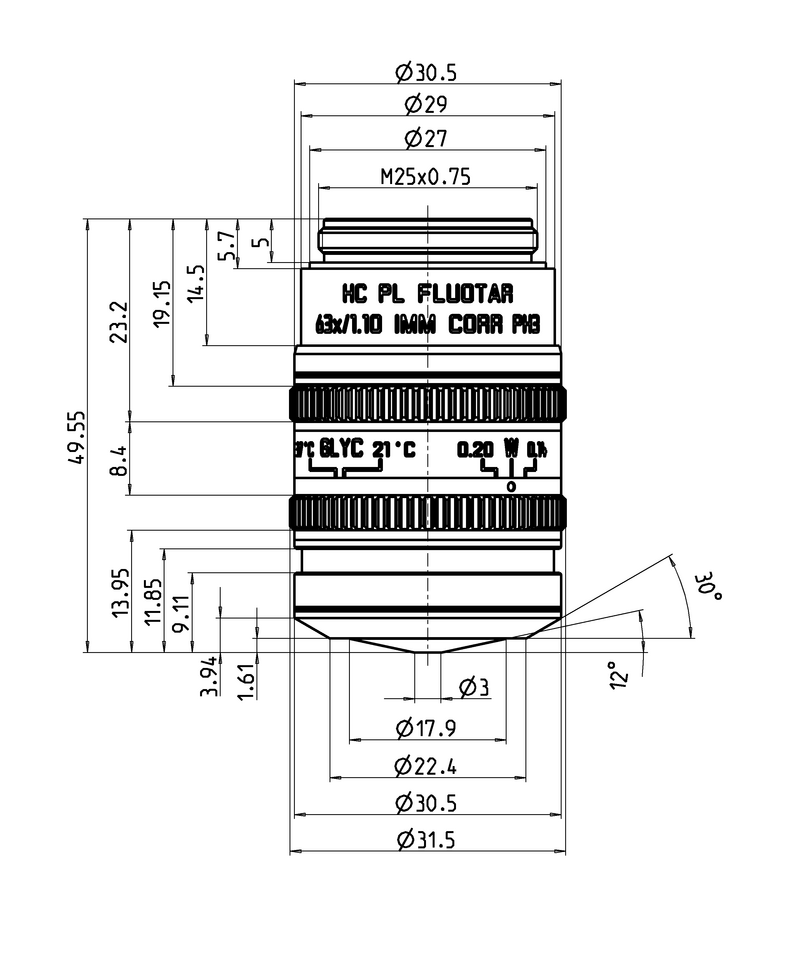 HC PL FLUOTAR 63x/1.10 IMM CORR PH3