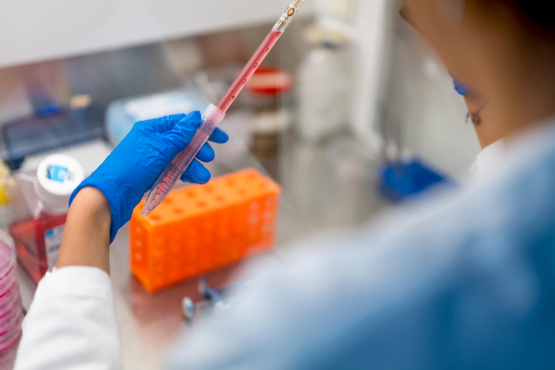 在实验室使用移液器的用户